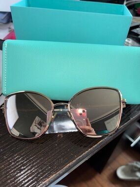 Tiffany & Co. Women's Rose Gold Frame Sunglasses with Brown Lenses